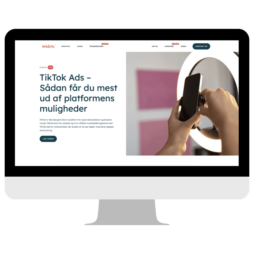 Visning af en artikel med SEO-tekster på en computerskærm, der er optimeret med relevante søgeord